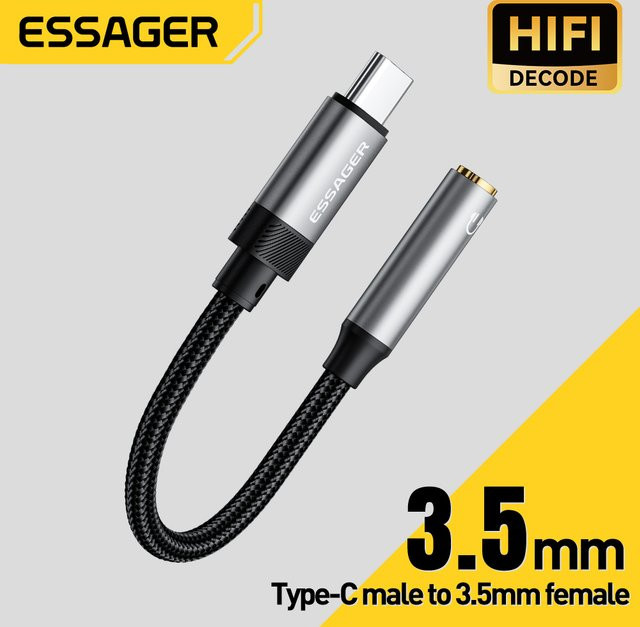 Essager USB-C auf 3,5-mm-Audio-Adapter für iPhone 15, MacBook und Samsung - Bild 1
