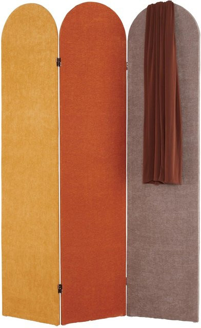 Mömax Paravent Didi aus Kiefernholz in Braun, Gelb und Grau, Höhe: 170 cm, Breite: 120 cm, Tiefe: 20 cm - Bild 1