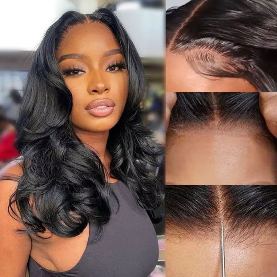 Yyong Body Wave Bob Spitze Perücke, Echthaar, Damen - Bild 3