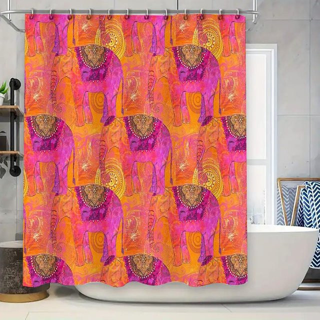 Helenal Duschvorhang mit Blumenmuster in Multicolour, wasserdicht und schimmelresistent, B/H: 120 x 180 cm - Bild 1