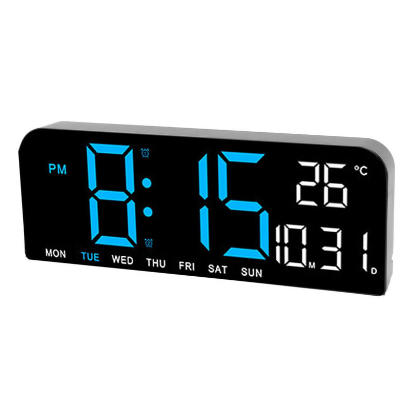 Tooarts Digitaler Wecker mit LED-Display, Wanduhr und Schreibtischuhr in Schwarz mit Temperatur-, Datums- und Wochenanzeige - Bild 4