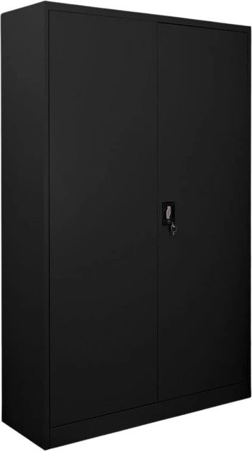 PROREGAL Flügeltürenschrank ELEPHANT Spind aus Stahl, Schwarz, H x B x T: 180 x 120 x 40 cm, abschließbar mit 4 Ebenen - Bild 1
