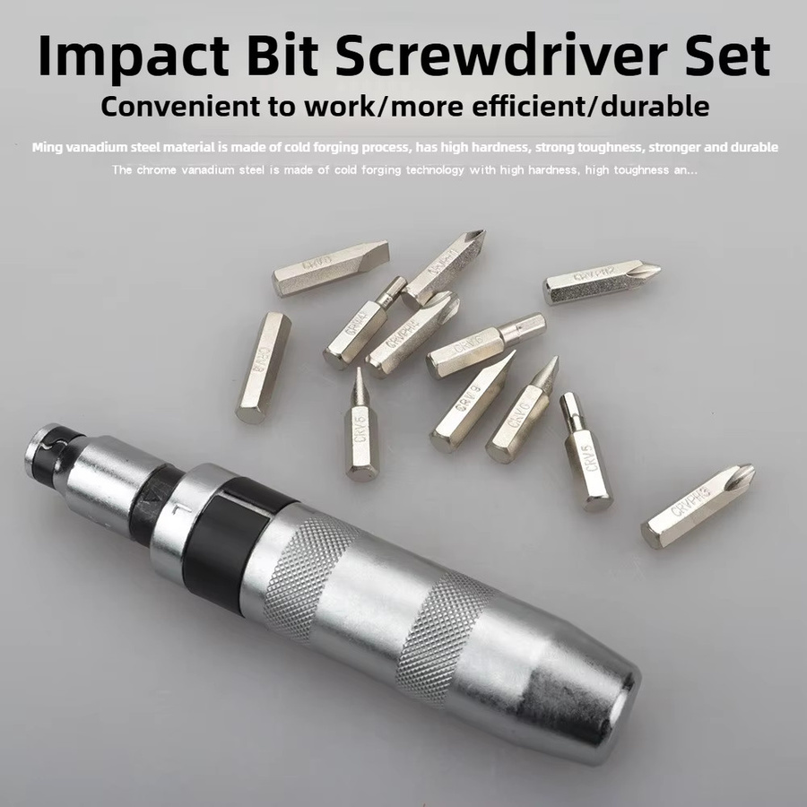 PMMJ 14/16-teiliges Schlagschrauber-Set mit Meißelbits und stoßfestem Design zum Ausdrehen von flachen Schrauben - Bild 2