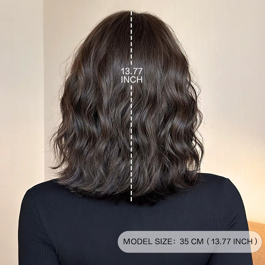 7JHH WIGS Perücke für Damen, dunkelbraun, gewellt, synthetisch - Bild 4