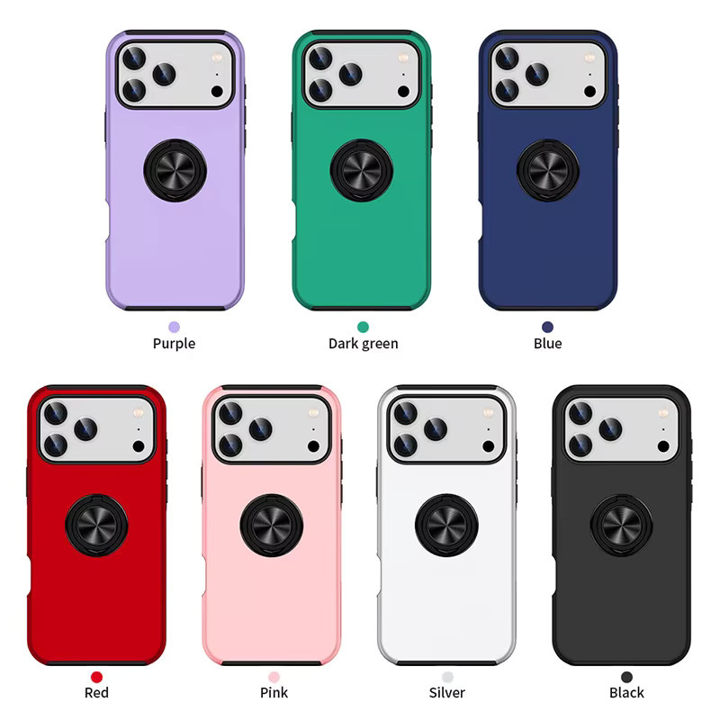 Magnetische Ringhalter-Telefonhülle von szHAIyu für Apple iPhone 17 Air 16 15 14 13 12 Pro Max in Pink und Black - Bild 5
