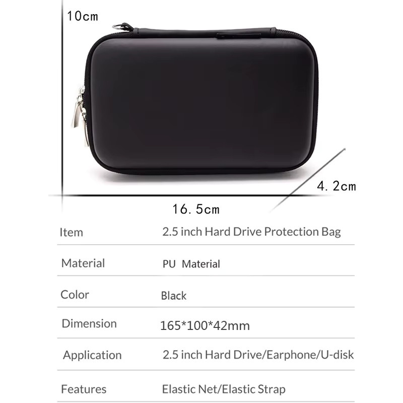 Wasserdichte EVA-Schutzhülle für Apple iPhone 14 Ladegerät und Datenkabel-Organizer in Blau oder Schwarz - Bild 5