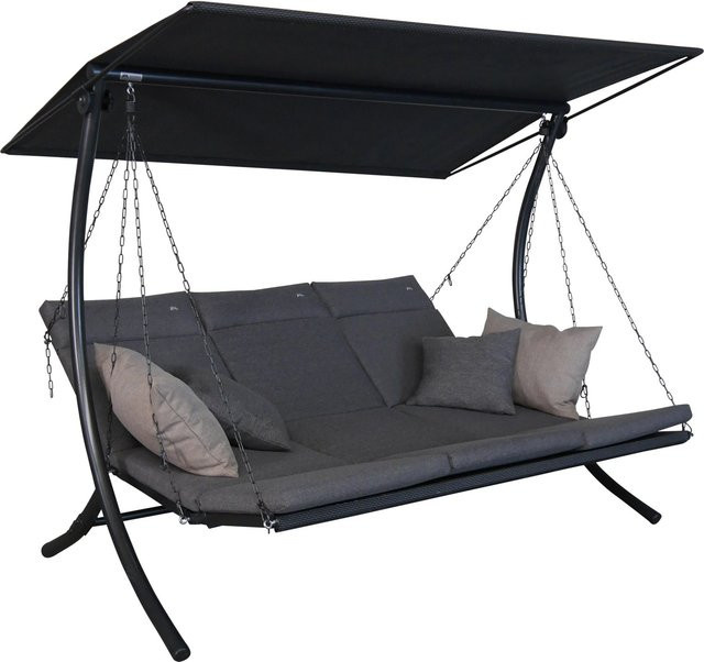 Angerer Hollywoodschaukel Swing Smart Stone 3-Sitzer in Grau mit Textilene Gewebe und Auflagen, B/T/H: 240 x 160 x 145 cm - Bild 1