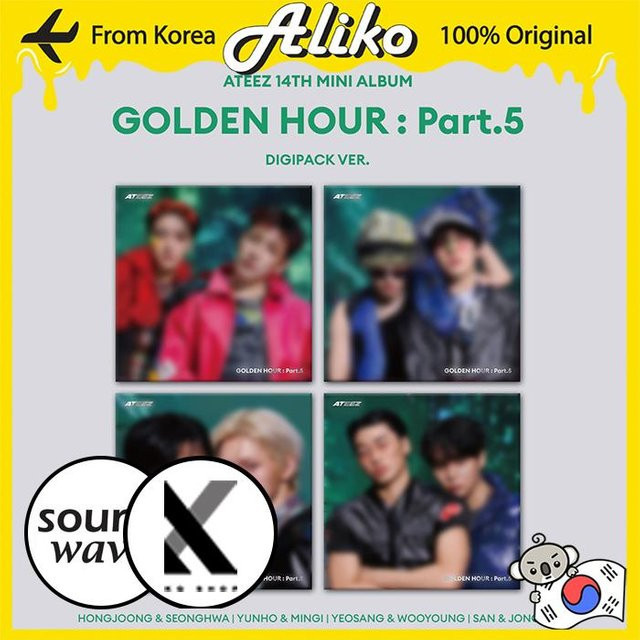 ATEEZ 14. Mini-Album GOLDEN HOUR : Teil 5 Digipack Edition Multicolor - Bild 1