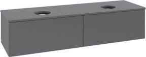 V&B Waschtischunterschrank Antao mit Beleuchtung ohne Frontstruktur, Farbe Anthrazit lackiert, B/T: 160 x 50 cm - Bild 1