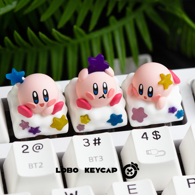 TAKARA TOMY Cutekirby's Dream Land Serie Personalisierte Mechanische Tastenkappen aus Kunstharz, Transparent, Gelb, Multicolour - Bild 1