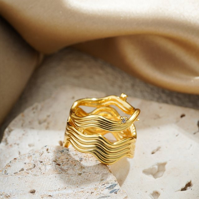Erpels Ring Edelstahl, Vintage, Damen, Gold - Bild 1