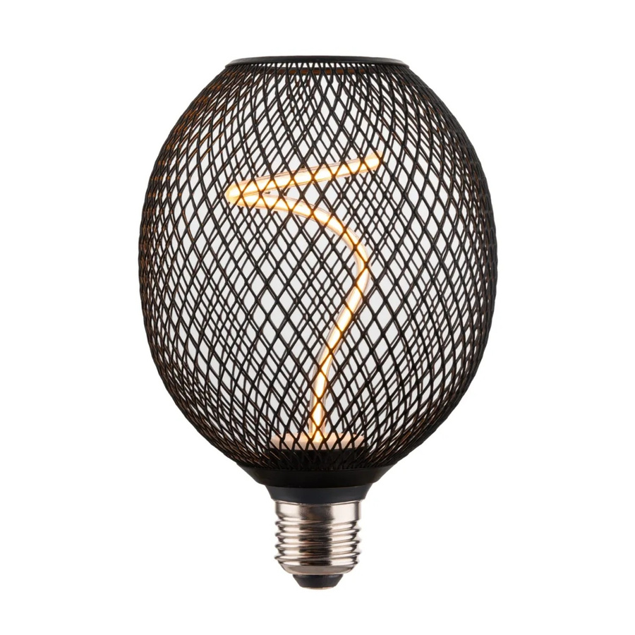 ENOVALITE LED Filament Leuchtmittel BUBBLE Vintage MESH E27 Dimmbar Warmweiß Schwarz - Bild 2