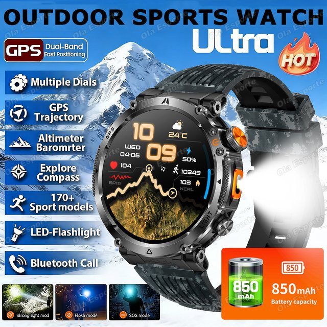 Ola Esporte Smartwatch, GPS, Bluetooth, 3 ATM, Blau, Herren - Bild 1