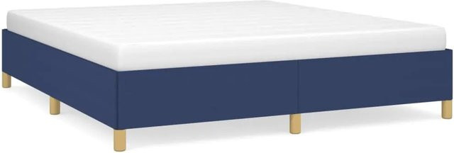vidaXL Bettgestell aus Stoff in Blau mit gepolstertem Rahmen, B/T/H: 180 x 200 x 183 cm - Bild 1