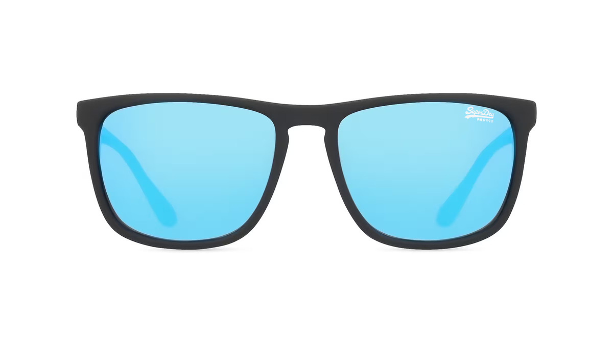 Superdry SHOCKWAVE Sonnenbrille, Vollrand, Quadratisch, Kunststoff, Unisex, Schwarz, Blau - Bild 1