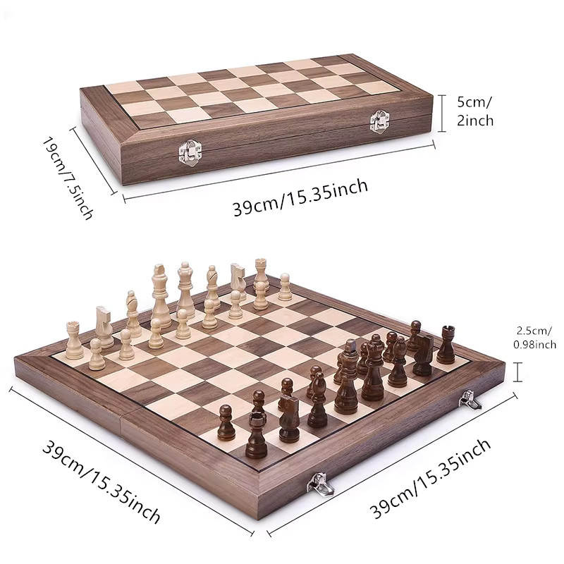 Yernea Schach, Schachbrettspiel, Holz, Natur / Holzfarben - Bild 3
