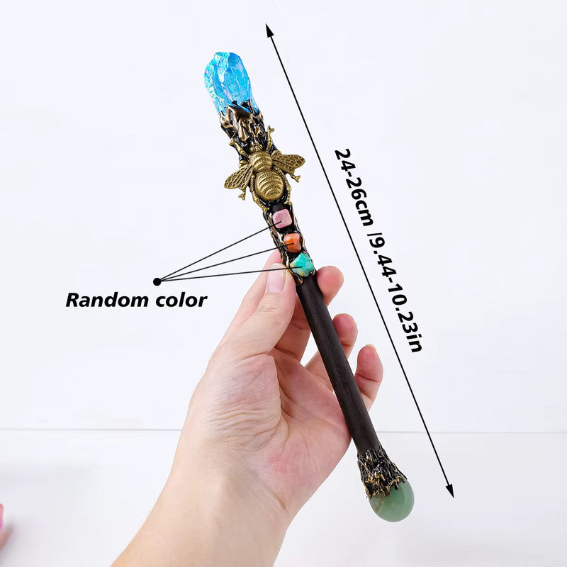 Runyangshi Handgemachtes Wohnkultur Ornament Halo in Steinoptik mit Bienen und Zweig-Motiv in Blau und Multicolour - Bild 6
