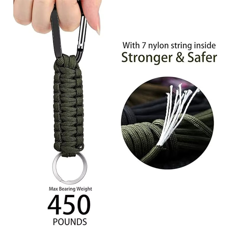 QHSPE Schlüsselanhänger, Paracord, Schwarz, Unisex - Bild 3
