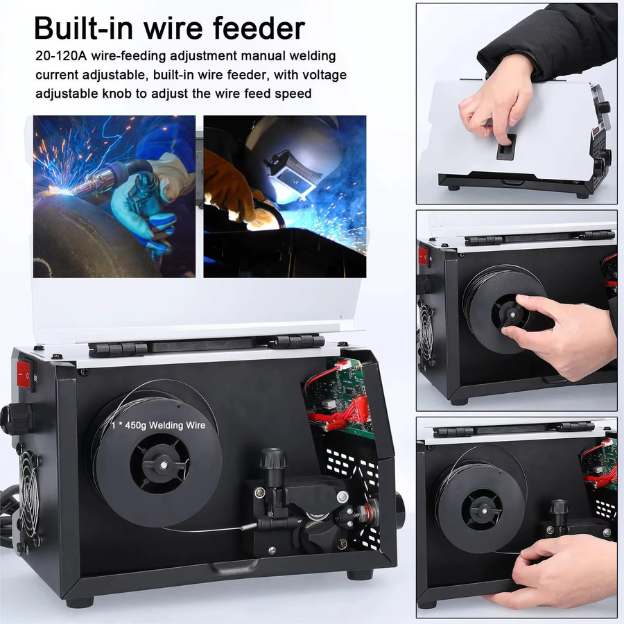 Seeiswork MIG-Schweißgerät mit LED-Digitalanzeige, tragbarer Inverter für den Haushalt, 220V mit EU-Stecker - Bild 5