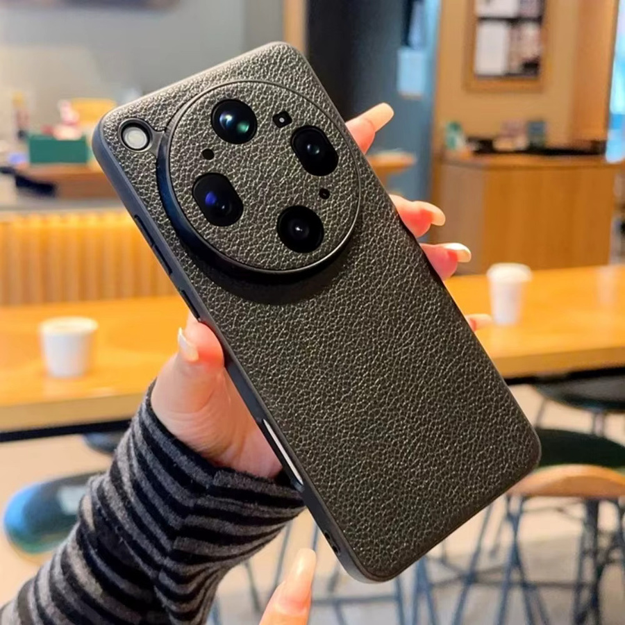 Hochwertiges Leder-Etui mit Lychee-Struktur für OPPO Find X9 Ultra X9s Pro X8 Ultra Kamera-Schutz PU-Hülle in Schwarz - Bild 2