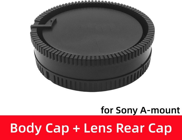 Sony Kamera-Gehäuseabdeckung und Objektivrückdeckel Set in Schwarz für Sony A-Mount DSLR und SLT Modelle wie A58, A57, A77II, A99II, A65, A77, A99 II, A35, A37 und A100 - Bild 1