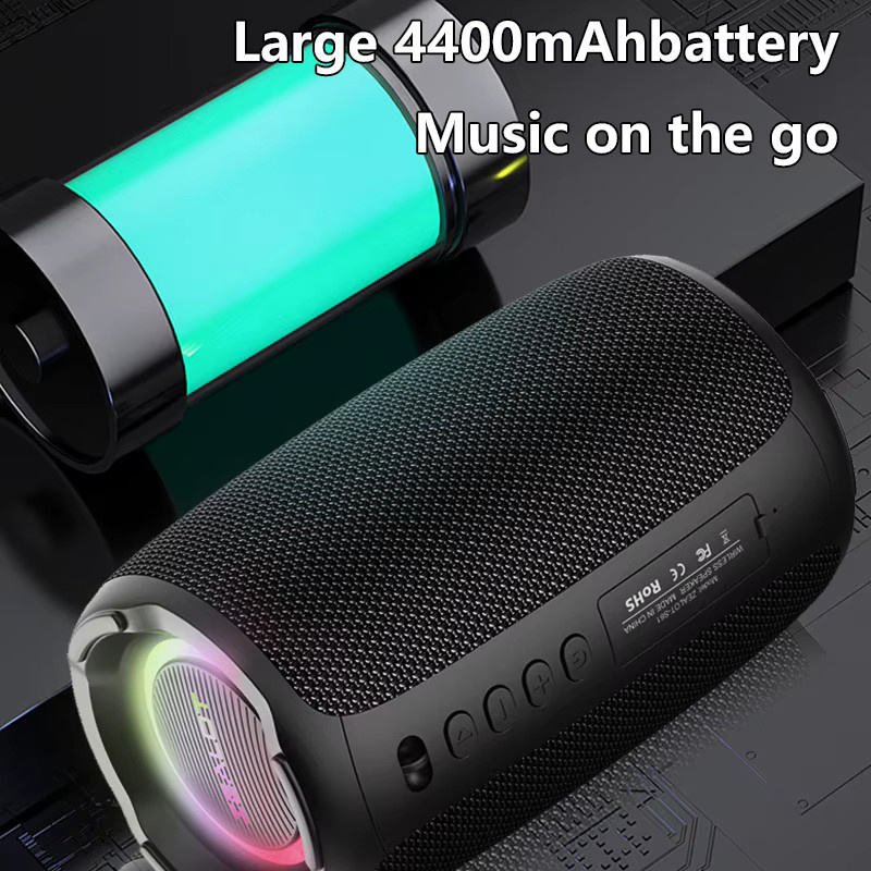 Zealot S61 Kabelloser Lautsprecher mit 20 W Leistung, Tragbarer Subwoofer mit 3000-mAh-Akku, EQ-Modus und Dual-Pairing in Schwarz - Bild 5
