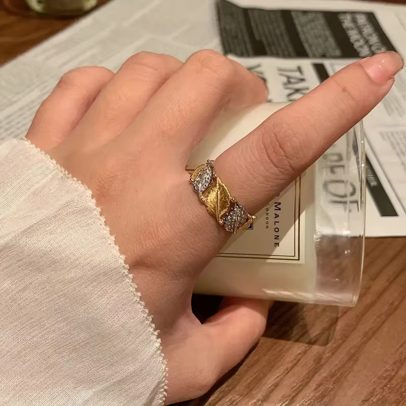 Huitan Aesthetic Damen-Ring, Bicolor, Zirkonia, verspielt - Bild 3