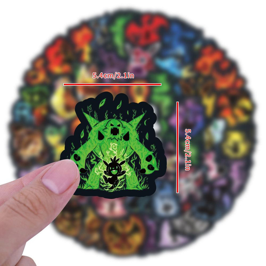 Neon Pokémon Aufkleber Set mit niedlichen Cartoon Motiven in Multicolour - Bild 2