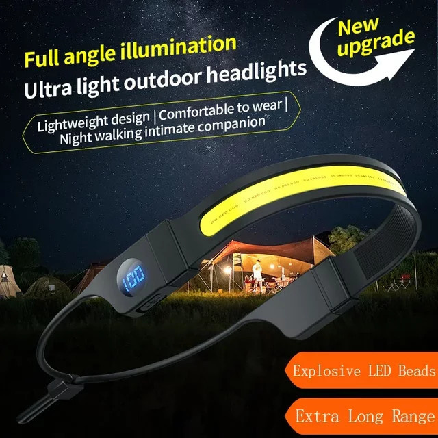 JIASHUAIXIN Ultrahelle wiederaufladbare Stirnlampe aus Silikon in Schwarz - Bild 1
