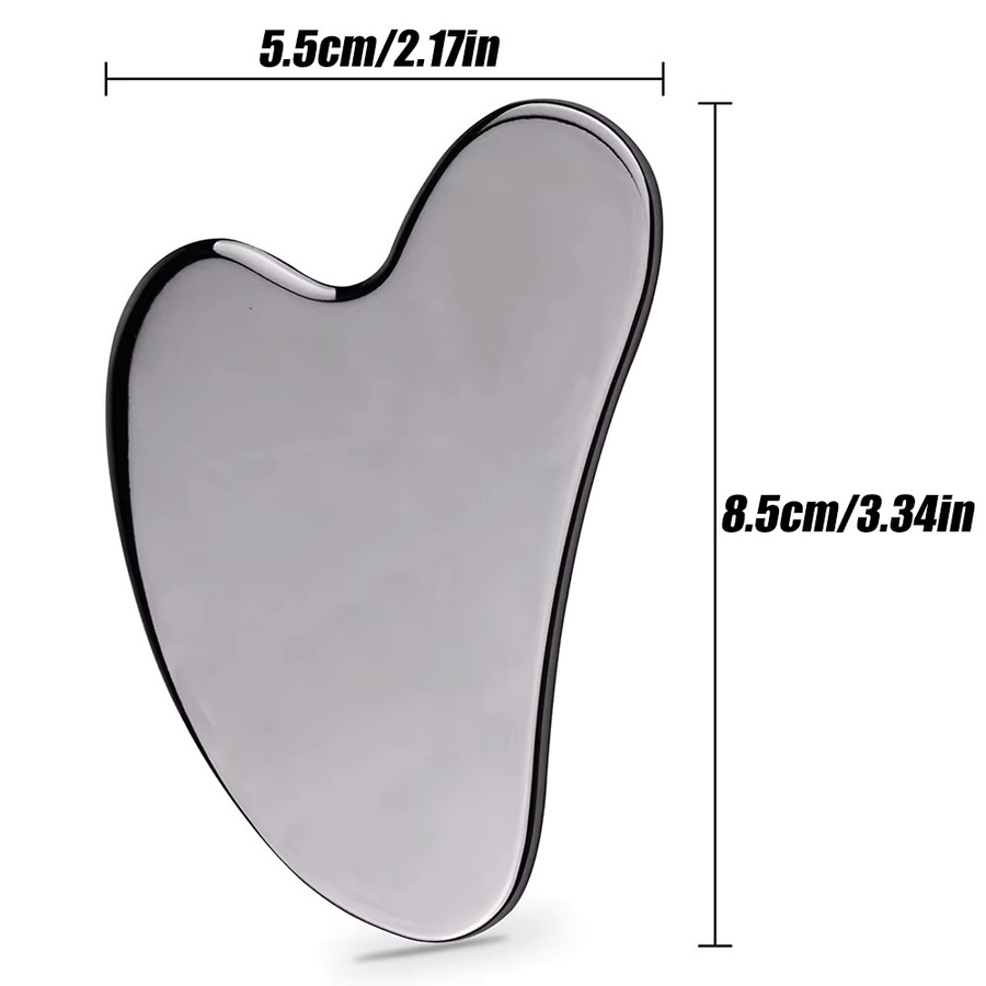 JWWMMJ Gua Sha Massage Werkzeug Edelstahl, Silber, Unisex - Bild 2