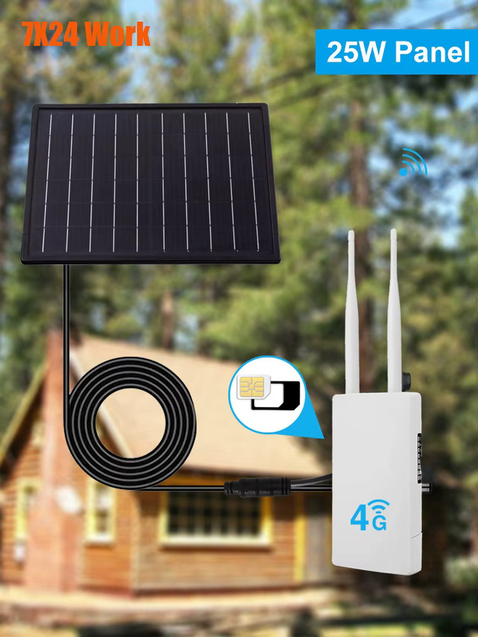EYIZCO Solar Panel mit MPPT Laderegler und 5V/12V Ausgang für 18650 Batterien, wasserdichte Solar-LED-Lampe in Schwarz zur Stromversorgung von 3G/4G Routern und WLAN-Geräten - Bild 4
