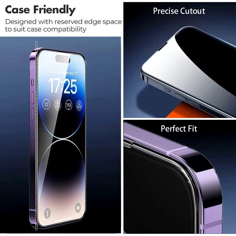 Panzerglas Displayschutzfolie für Apple iPhone 14 13 12 11 16 15 Pro Max und weitere Modelle, transparent - Bild 2