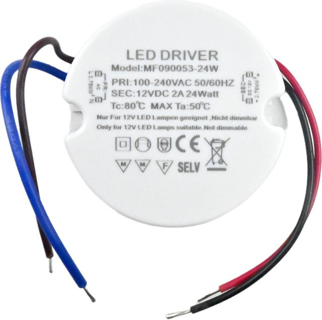 CENFAYA Runder LED-Treiber Ultraschlanker LED-Transformator Weiß AC 110V-230V zu DC 12V 24V für LED-Lampen - Bild 1