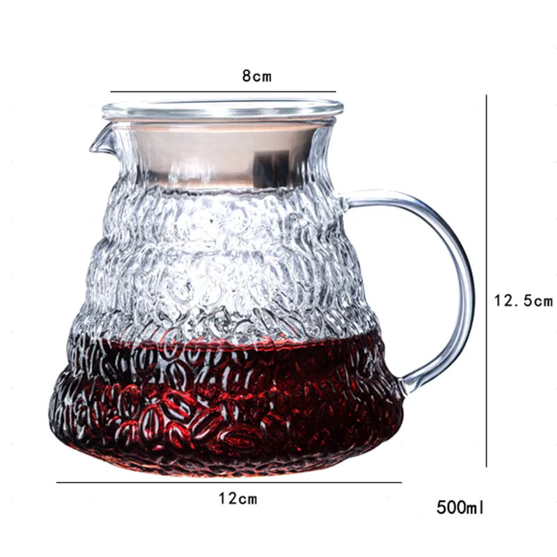 HAVMORE Kaffeekanne aus Glas in Wolkenform, transparent, hitzebeständig, 600 ml - Bild 4