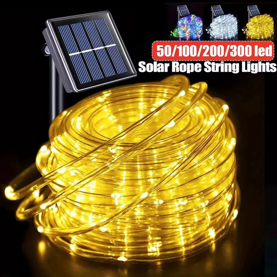 Solar LED Lichterkette für den Außenbereich mit transparenten Röhrenlampen in Zylinderform für Garten und Weihnachtsdekoration - Bild 2