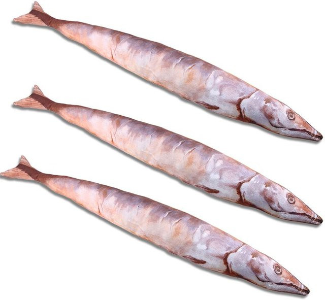 YUZHINUO Saury Fisch Kissen, Plüsch, Meerestiere, Weiß, Bunt / Mehrfarbig - Bild 1