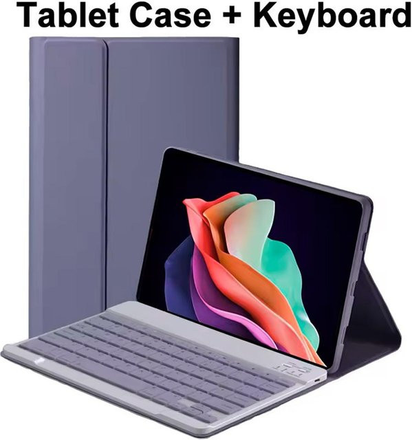 Lenovo Tab M10 FHD Plus Hülle mit Bluetooth-Tastatur in Grau für 10,3 Zoll Modelle TB-X606F und TB-X606X - Bild 1