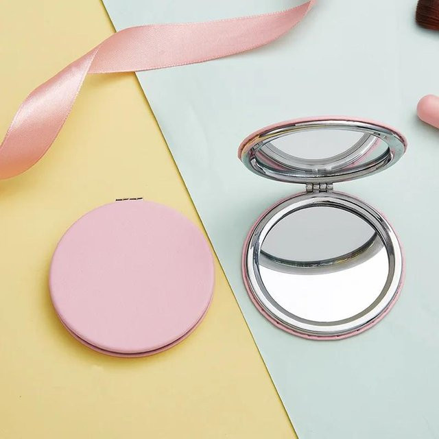 Binchi Health Technology Mini Schminkspiegel Doppelseitig Vergrößernd Faltbar in Rosa - Bild 1