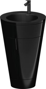 Duravit Waschtischunterschrank Starck 1 Set c-bonded, schwarz hochglänzend, stehend, B: 56 cm, H: 86,4 cm, T: 60,5 cm - Bild 1