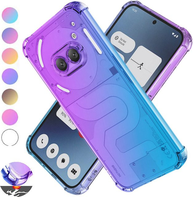 Stoßfeste TPU-Schutzhülle mit Farbverlauf für Nothing Phone 2a, 2a Plus oder Phone 2 in Transparent/Multicolor - Bild 1
