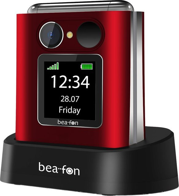 Beafon Fold10 LTE Seniorenhandy mit Android, Bluetooth und 4G in Rot/Silber - Bild 1