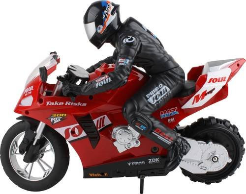 No Name RC Stunt Motorrad im Maßstab 1:6 in Rot inklusive Akku, Ladekabel und Lichteffekten - Bild 1