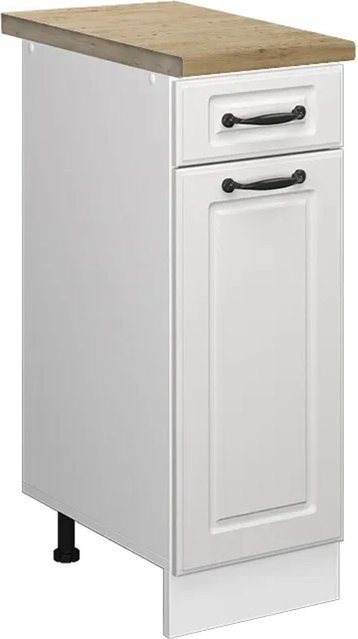 Vicco Küchenunterschrank R-Line in Weiß und Eiche im Landhausstil mit Schubladen, B/T/H: 30 x 60 x 81,6 cm - Bild 1