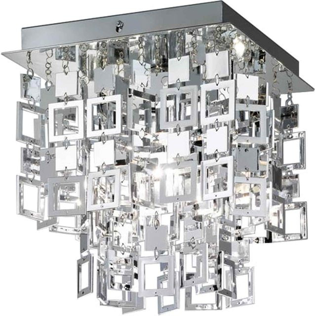 Reality Trio Deckenleuchte RL150 in Chrom mit moderner Acryl-Optik, B/T/H: 24 x 24 x 24 cm - Bild 1