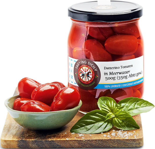 Tasting Sicily Datterino Tomaten in Meerwasser 500 g - Bild 1