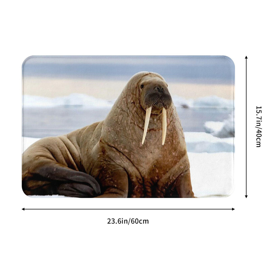 Lodestar Anti-Rutsch Fußmatte I Am the Walrus, Waschbarer Teppich mit Tier-Motiv, Mehrfarbig, B/T/H: 60 x 40 x 1 cm - Bild 5