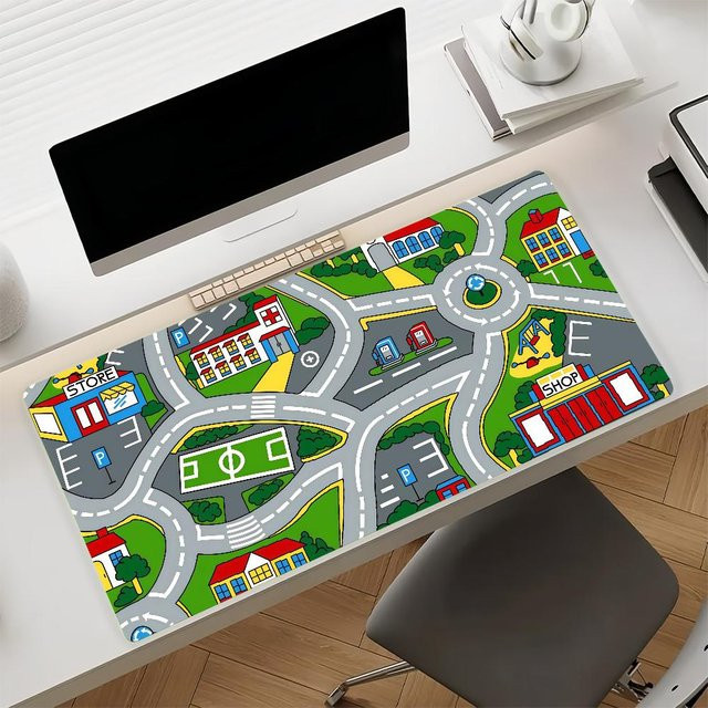 Mauspad Stadtstraße von Farren, rutschfeste Computer-Matte für Gamer und Büro, Multicolor, B/T/H: 25 x 35 x 0,3 cm - Bild 1