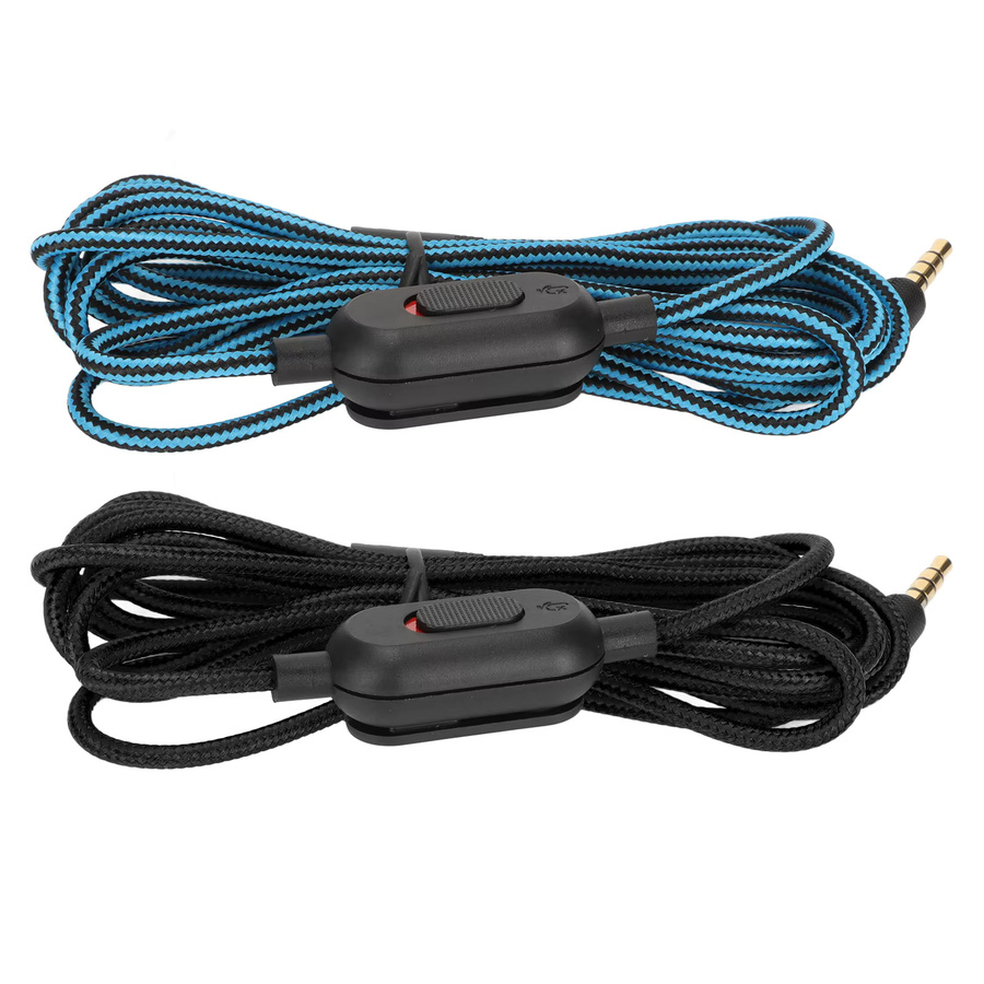 Gaming-Headset-Kabel für Logitech G Pro, G Pro X, G433 und G233 mit Lautstärkeregelung und Stummschaltung, schwarz, gewebtes Kopfhörerkabel - Bild 3