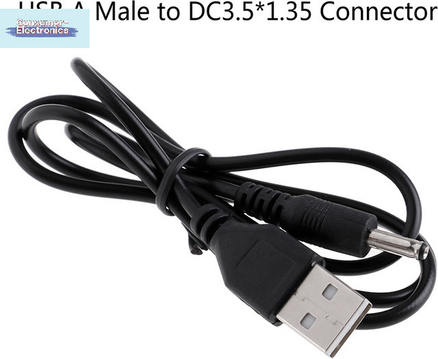 USB-A auf DC 3,5 x 1,35 mm Ladekabel Stromkabel in Schwarz - Bild 1