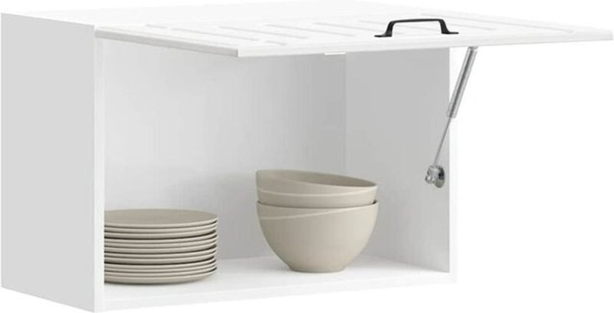 Küchen-Hängeschrank Lucca von Vidaxl in Hochglanz-Weiß aus Holzwerkstoff mit Drehtüren, B/H/T: 60 x 40 x 31 cm - Bild 1